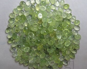 3x5mm- 4x6mm Natural Prehnite Oval Cabochon Loose Gemstones, Prehnite Oval Cabochon Gemstone, Gemstones For Jewelry