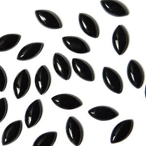 5x10mm Natural Black Onyx Marquise Cabochon Loose Gemstones, Black Onyx Gemstones Lot