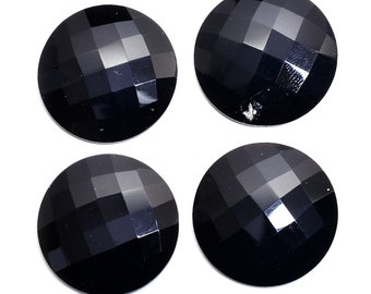 9x9mm-10x10mm Natural Black Onyx Round Rose Cut Loose Gemstones, Black Onyx Loose Gemstones, Gemstones For Jewelry
