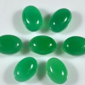 3x5mm-4x6mm-5x7mm-6x8mm Natural Green Onyx Oval Cabochon Loose Gemstones, Black Onyx Loose Gemstones, Gemstones For Jewelry