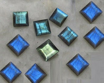 AAA Quality Natural Labradorite 5x5mm- 6x6mm Square Faceted Cut Loose Gemstones, Labradorite Loose Gemstones, Gemstones For Jewelry