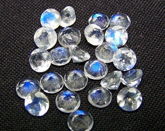 AAA Quality 7mm Natural Rainbow Moonstone Faceted Cut Round Multi Fire Loose Gemstones, Rainbow Moonstone For Jewelry