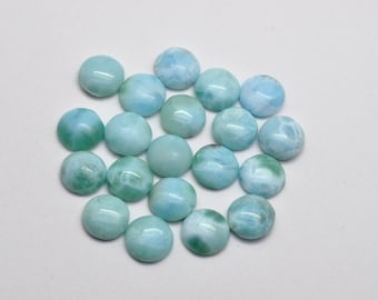 10MM/11MM/12MM Natural Larimar Round Cabochon Loose Gemstones, Natural Larimar Loose Gemstones, Gemstones For Craft