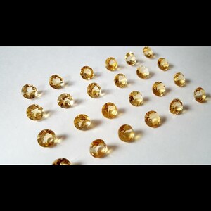 AAA Quality 6x6 mm Natural Citrine Round Faceted Cut Loose Gemstones, Citrine Gemstones Lot, Citrine For Jewelry