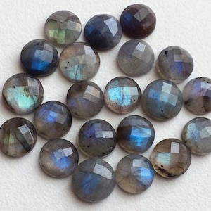 AAA Labradorite 6x6mm- 7x7mm- 8x8mm Round Rose Cut Cabochon Loose Gemstones, Labradorite Loose Gemstones, Gemstones For Jewelry