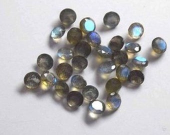 AAA Quality Natural Labradorite 2x2mm - 3x3mm - 4x4mm Round Faceted Cut Loose Gemstones, Labradorite Loose Gemstones, Gemstones For Jewelry