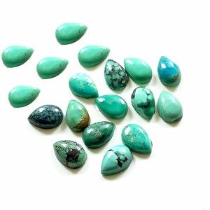 6x9mm-7x10mm-8x12mm-9x13mm Natural Tibetan Turquoise Pear Cabochon Loose Gemstones, Tibetan Turquoise Gemstones