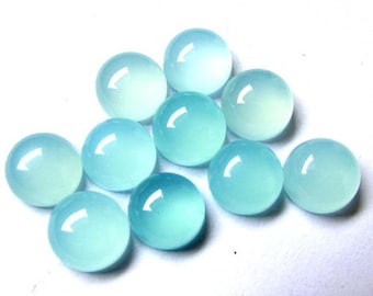 12x12mm- 13x13mm- 14x14- 15x15mm Aqua Chalcedony Round Cabochon Loose Gemstones, Aqua Chalcedony Round Cabochons, Gemstones For Jewelry