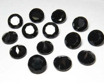 3x3mm Natural Black Onyx Round Faceted Cut Loose Gemstones, Black Onyx Loose Gemstones, Gemstones For Craft, Gemstones For Jewelry