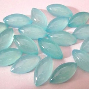 3x6mm- 4x8mm- 5x10mm Aqua Chalcedony Marquise Cabochon Loose Gemstones, Aqua Chalcedony Marquise Cabochons, Gemstones For Jewelry