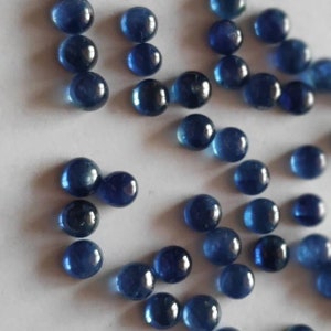 5x5mm Natural Blue Sapphire Round Cabochon Losse edelstenen, Blauwe Saffier Ronde Cabochon edelstenen