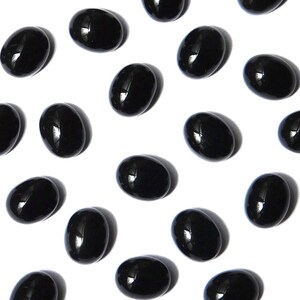 8x10mm Natural Black Onyx Oval Cabochon Loose Gemstones, Black Onyx Gemstones Lot