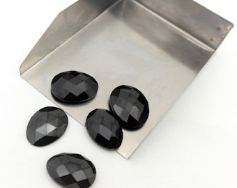 Free Size Natural Black Onyx Rose Cut Slices Polki Loose Gemstones, Uneven Shape Gemstones, Free Shapes Rose Cut Gemstones