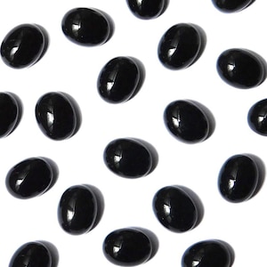 10x12mm Oval Natural Black Onyx Round Cabochon Loose Gemstones, Black Onyx Gemstones Lot