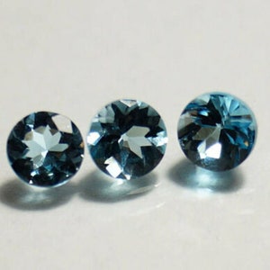 6x6 mm AAA Quality London Blue Topaz Round Faceted Cut Loose Gemstones, London Blue Topaz Gemstones Lot, Gemstones For Jewelry