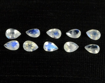 3x5mm, 4x6mm, 5x7mm,6x9mm,7x10mm Natural Rainbow Moonstone Pear Faceted Cut Multi Fire Loose Gemstones, Rainbow Moonstone Gemstones
