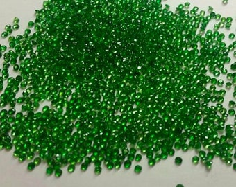 2mm- 2.5mm-3mm Natural Green Tsavorite Garnet Round Faceted Cut Loose Gemstones. Green Gemstones Jewelry, Garnet For Jewelry