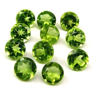 8x8mm- 9x9mm natuurlijke peridot ronde facet gesneden losse edelstenen, Peridot edelstenen lot, edelstenen voor sieraden, edelstenen voor ambacht