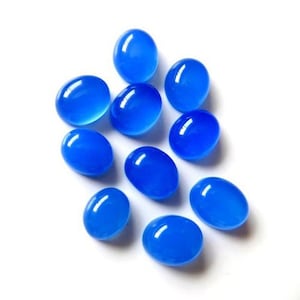 7x9mm- 8x10mm- 9x11mm- 10x12mm Blue Chalcedony Oval Cabochon Loose Gemstones, Blue Chalcedony Oval Cabochons, Gemstones For Jewelry
