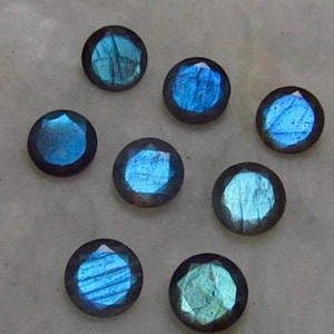 Natural Labradorite 7x7mm- 8x8mm- 9x9mm Round Faceted Cut Loose Gemstones, Labradorite Loose Gemstones, Gemstones For Jewelry