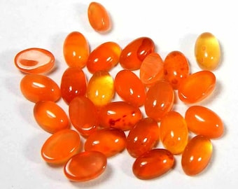 6x8mm - 7x9mm- 8x10mm Carnelian Oval Cabochon Loose Gemstones, Carnelian Oval Cabochon Loose Gemstone, Gemstones For Jewelry