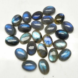 Natural Labradorite 3x5mm- 4x6mm Oval Cabochon Loose Gemstones, Labradorite Loose Gemstones, Gemstones For Jewelry