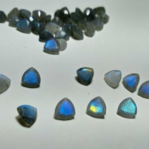 Natural Labradorite 3x3mm- 4x4mm-5x5mm-6x6mm Trillion Faceted Cut Loose Gemstones, Labradorite Loose Gemstones, Gemstones For Jewelry