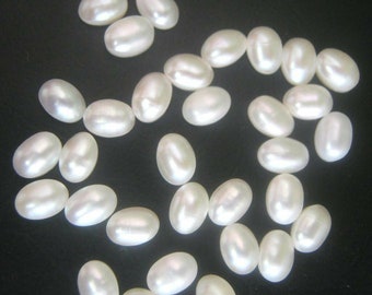 7x9mm-8x10mm-9x11mm Natural Fresh Water Pearl Oval Cabochon Flat Back Loose Gemstones, Fresh Water Pearl Gemstones Lots