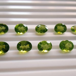 AAA Quality 6x8mm Natural Peridot Oval Cut Faceted Calibrated Size Loose Gemstones, Peridot Gemstones Lot