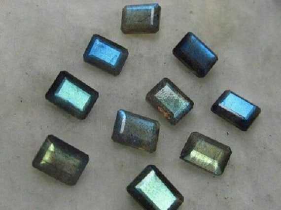 6mm Natural Labradorite Square Cut Octagon Top AAA Quality Labradorite Octagon Price Per Piece