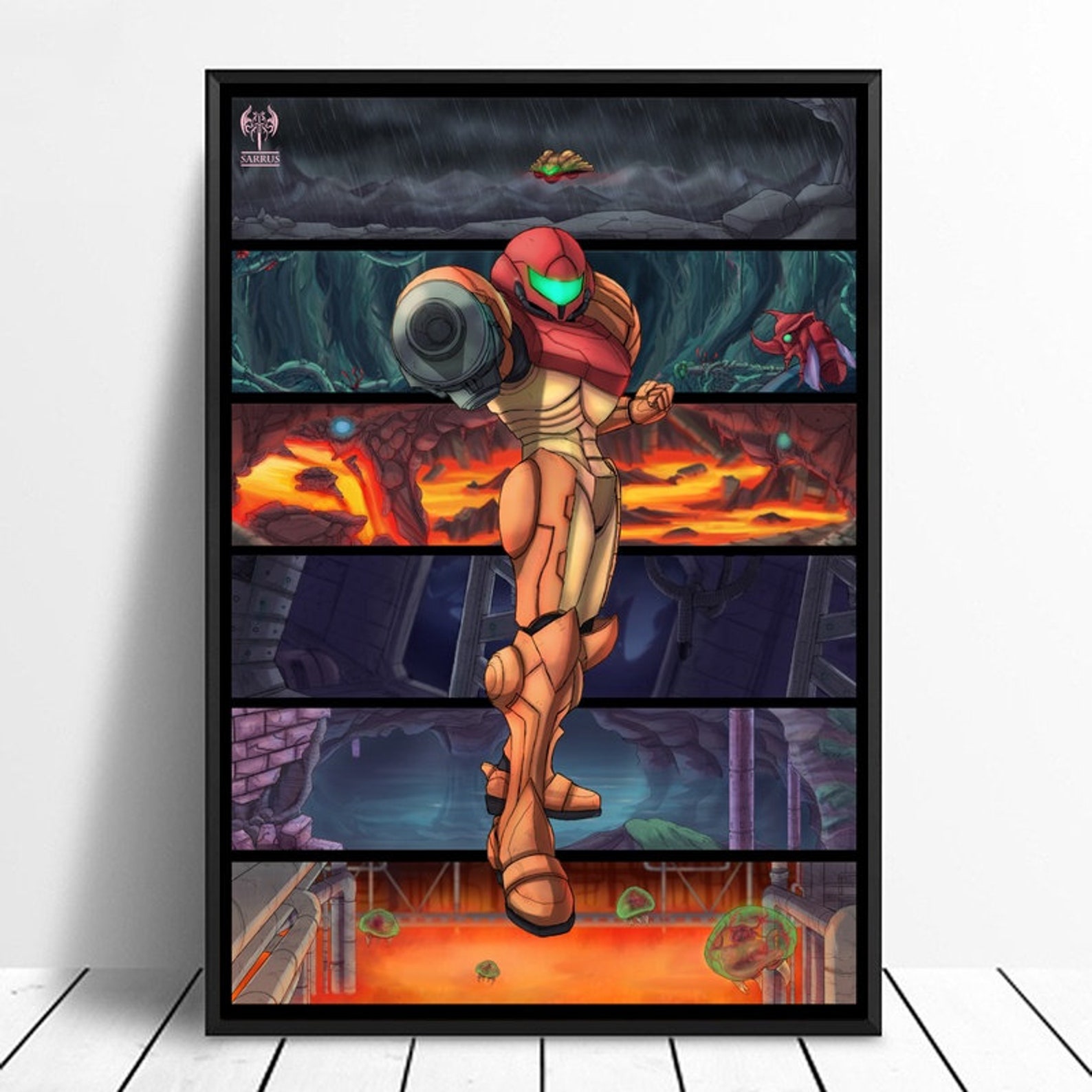Super Metroid CLassic poster PC xbox ps4 video games Canvas Etsy