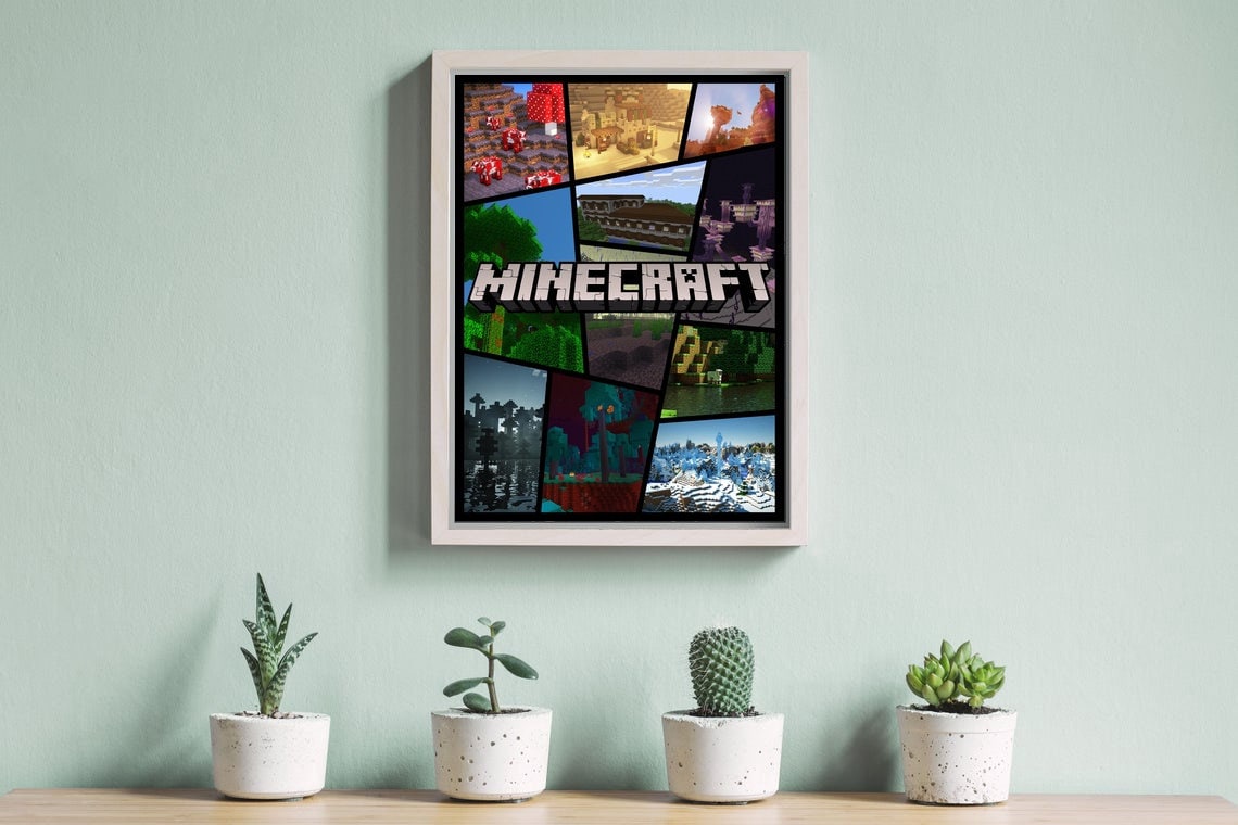 Minecraft poster cover Game poster canvas poster mural art Etsy