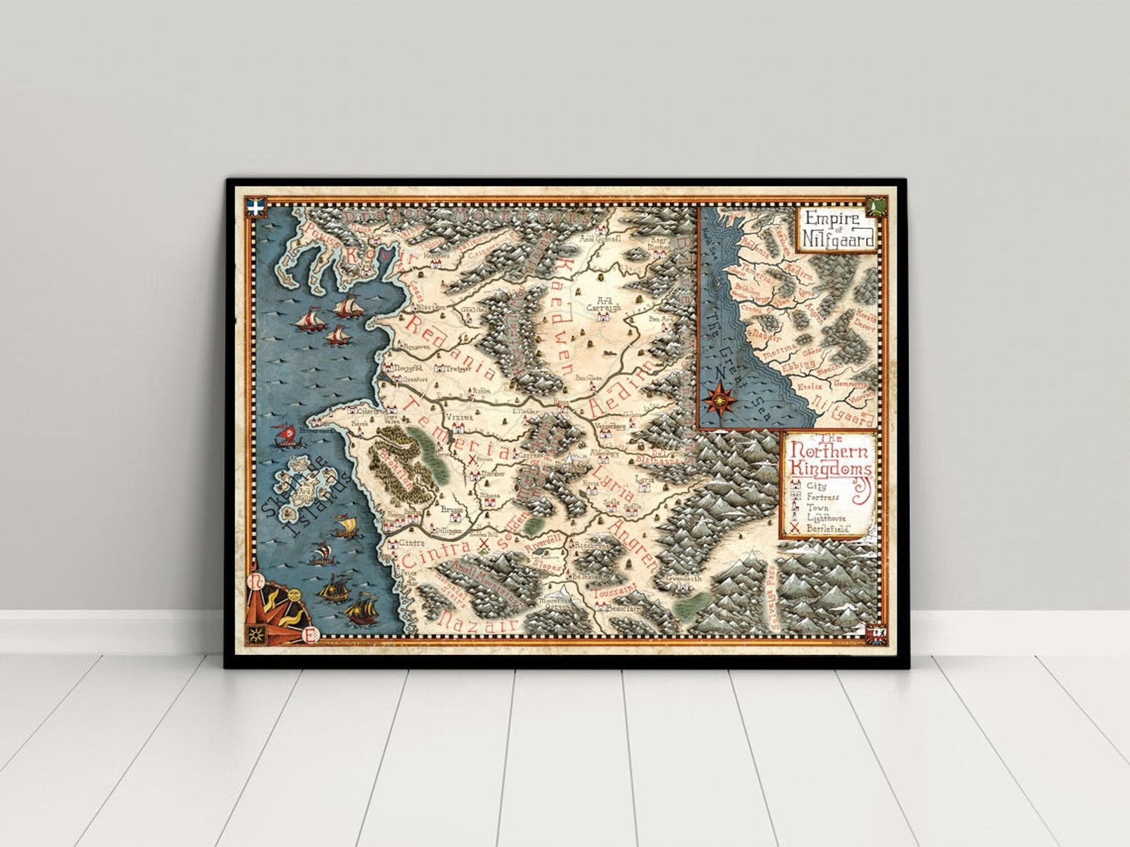 Carte du monde the witcher Map Poster Series Game poster Etsy