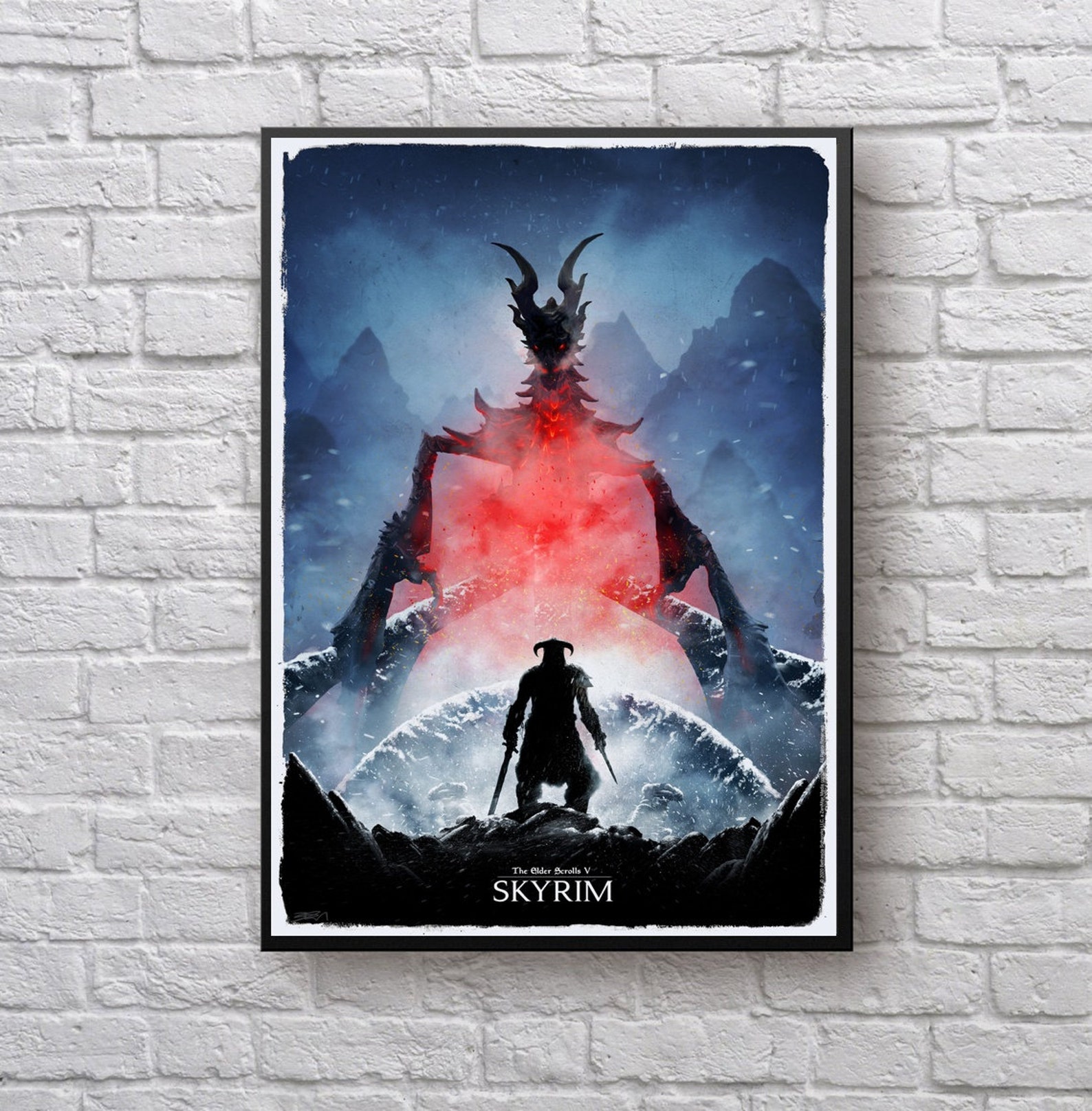 Elder scrolls v skyrim poster video game poster canvas poster Etsy