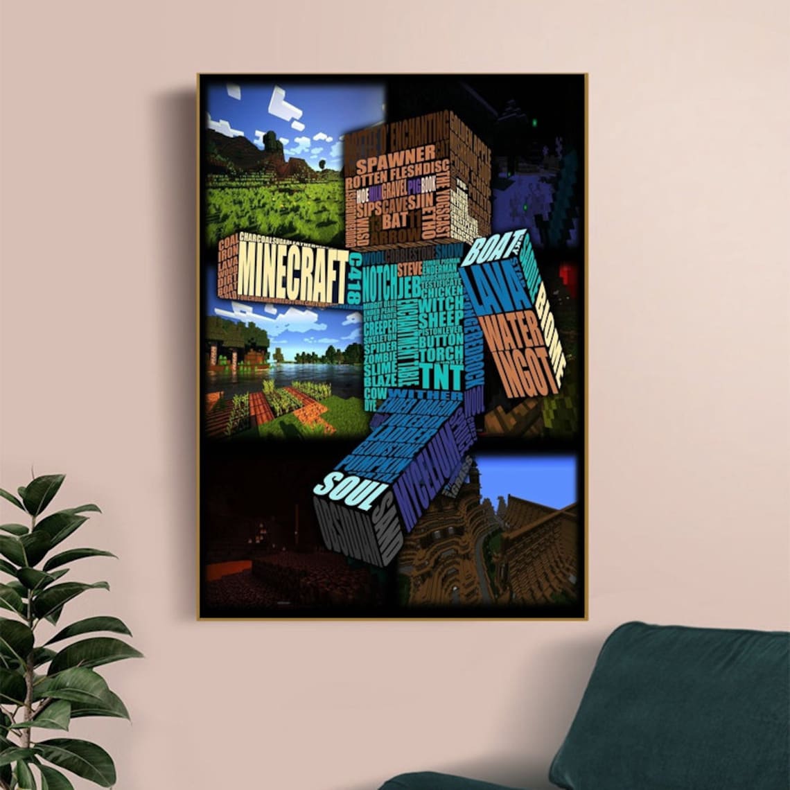 Minecraft poster cover Game poster canvas poster mural art Etsy