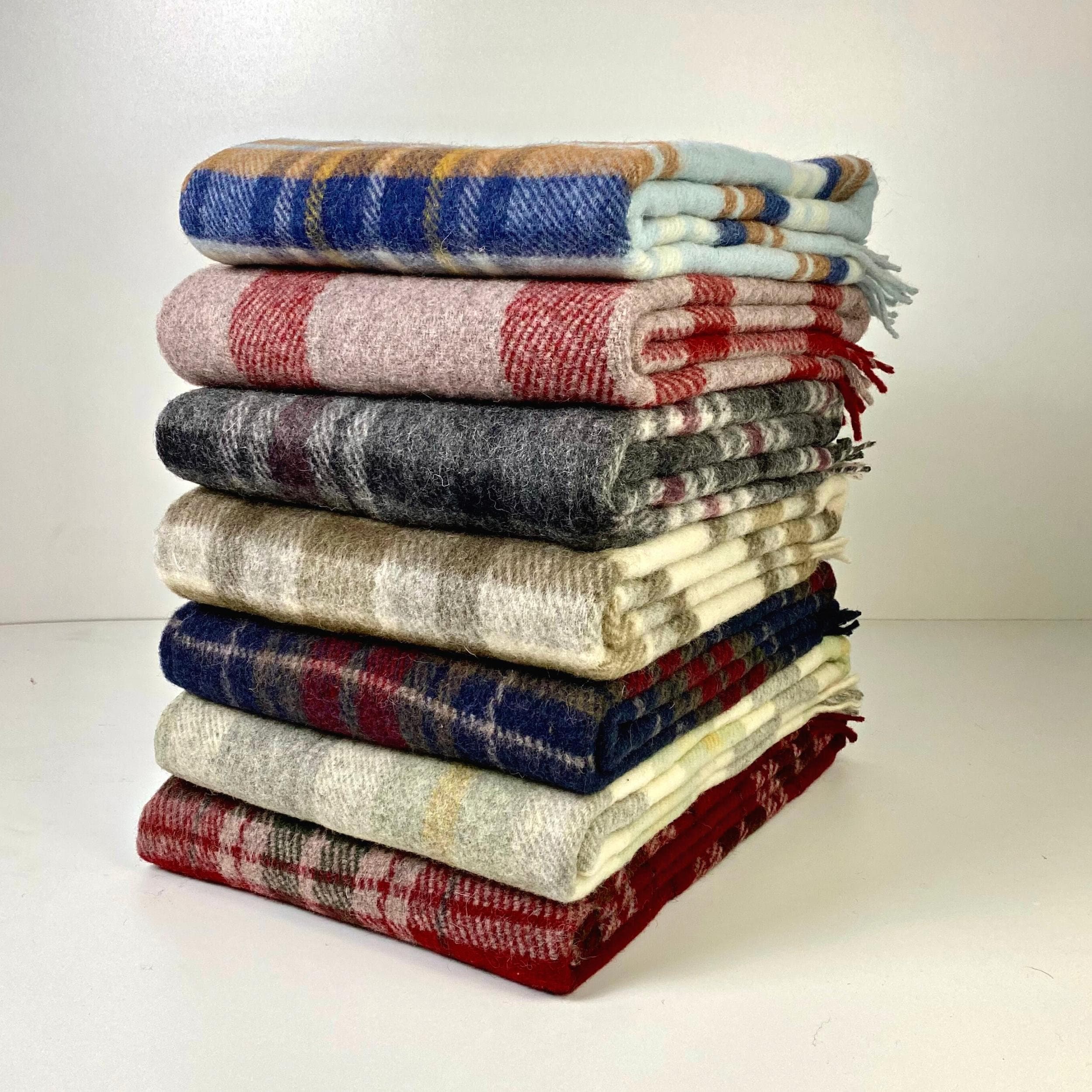 Checkered wool blanket sale