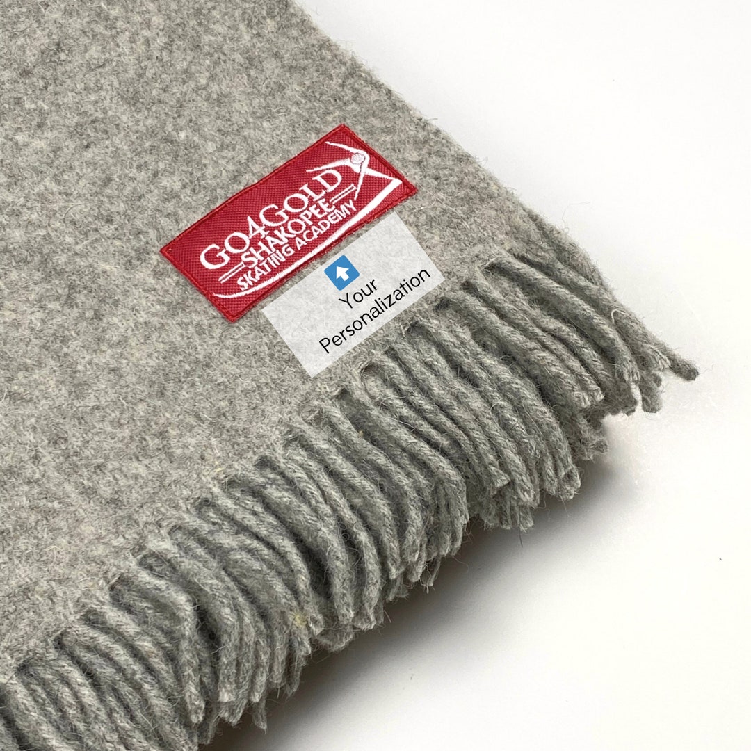 100 WOOL Personalized Woven Throw Blanket Soft Merino Couch Etsy