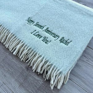 Personalized Throw 100% WOOL Blanket, Customized Merino Blanket for Adults, Washable Warm Soft Couch Picnic Blanket, Cozy House Warming Gift