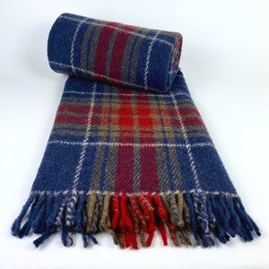 100% WOOL Blanket Throw, Pre-Washed Merino Blanket Couch, House Warming Gifts New Home, Durable Soft Warm Picnic Blanket, Plaid, 51&quot;x67&quot;