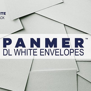 Panmer White Paper DL Envelopes 110mm x 220mm Peel and Seal Packs of 25 image 1