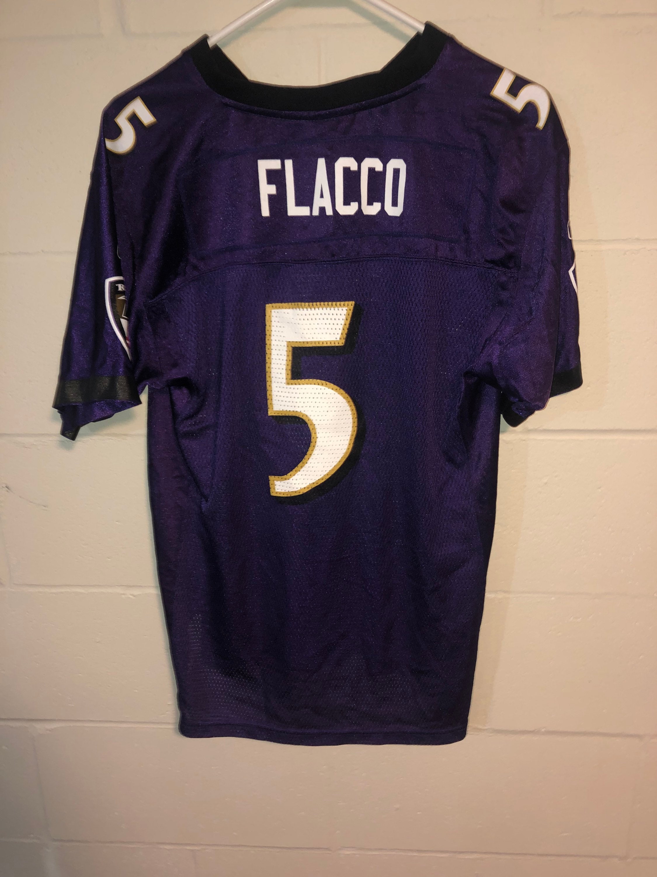 Baltimore Ravens Joe Flacco No. 5 NFL Nike Football Jersey Purple Youth XL