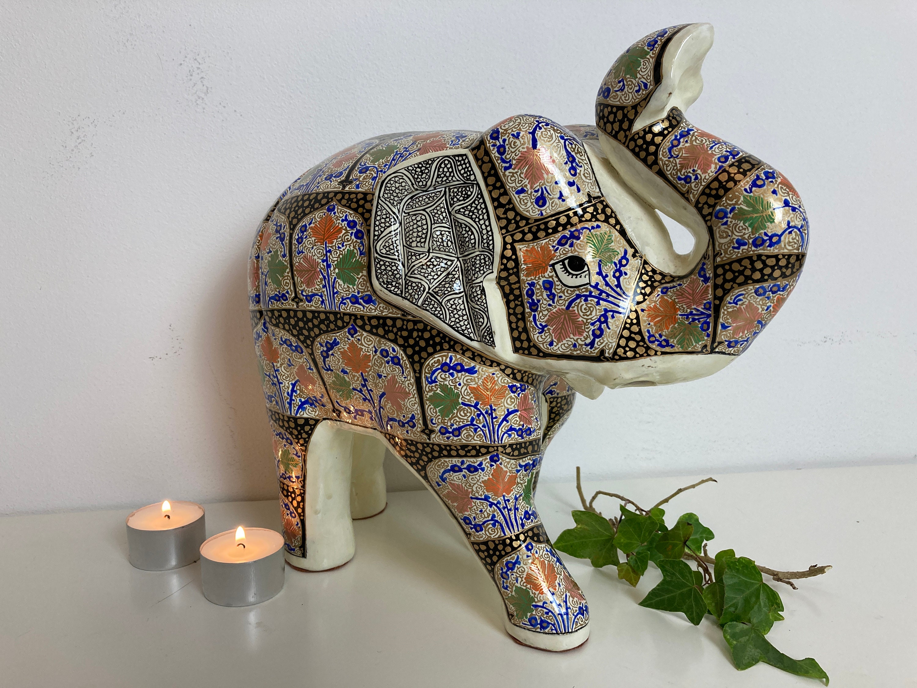 10 ElefantenStatue. Papier Mache Elefant Ornament. Etsy