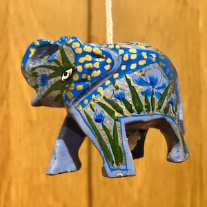 Wooden Elephant Light Pull Instant cool bathroom! 2&quot; Elephant Cord Pull  Authentic Indian wooden hand carved hand painted Quirky light pull