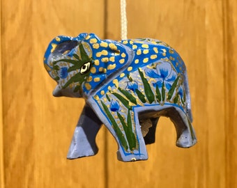 Hand Carved Wooden Elephant Light Pull: Authentic Indian Decor