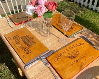 6 Beautiful & Unique Wooden Placemats - Vineyard Wine Box Upcycling
