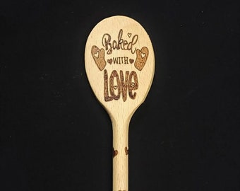 Baked with Love 10" wooden spoon
