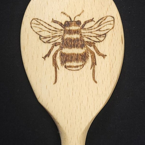 Bee wooden spoon 10" single