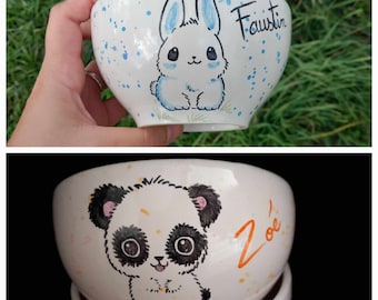 Handmade Children's First Name Bowl (artisan potter)