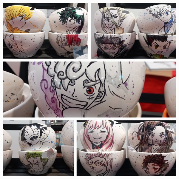 Bol Ramen Manga FanArt Personnalisable (Fait Main Artisan Potière)