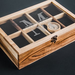 Custom watch box, Watch box, Wood watch box, Watch box for men, Watch case, Jewelry box, Watch display case, Watch display, Personalized box